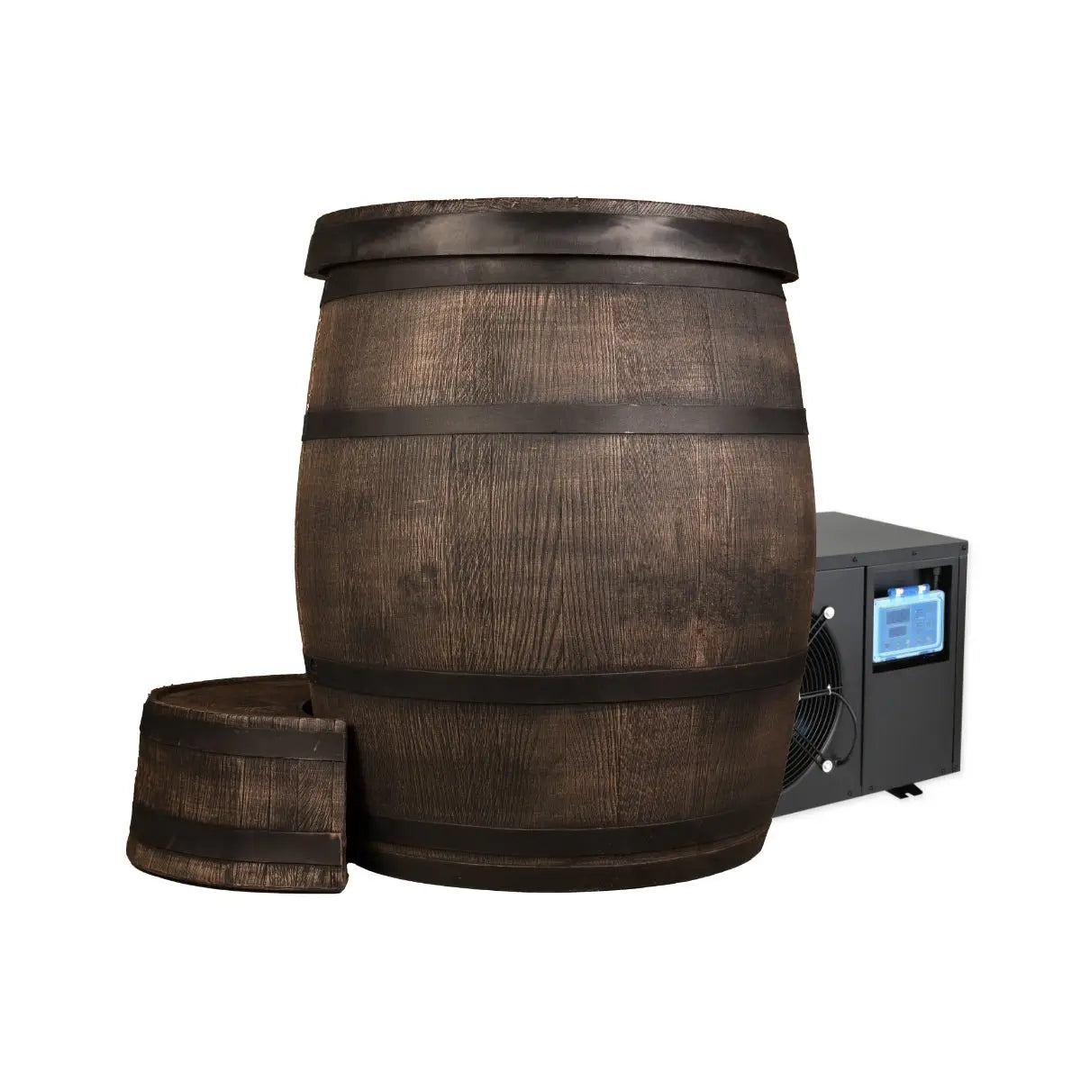 The Wim Hof Icebarrel XL ice bath with chiller;The Wim Hof Icebarrel XL for tall guys deminsension;The Wim Hof Icebarrel XL economical ice bath;The Wim Hof Icebarrel XL in the Wim Hof experience center