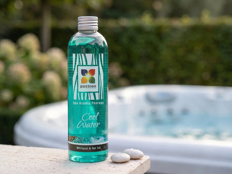 Passion Cool Water – spa aroma in een gestileerde productafbeelding