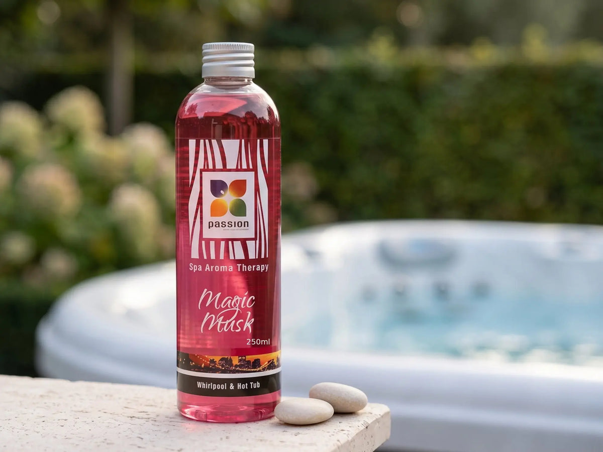 Passion Magic Musk – spa aroma in een gestileerde productafbeelding