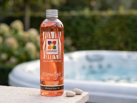 Passion Moonlight – spa aroma in een gestileerde productafbeelding