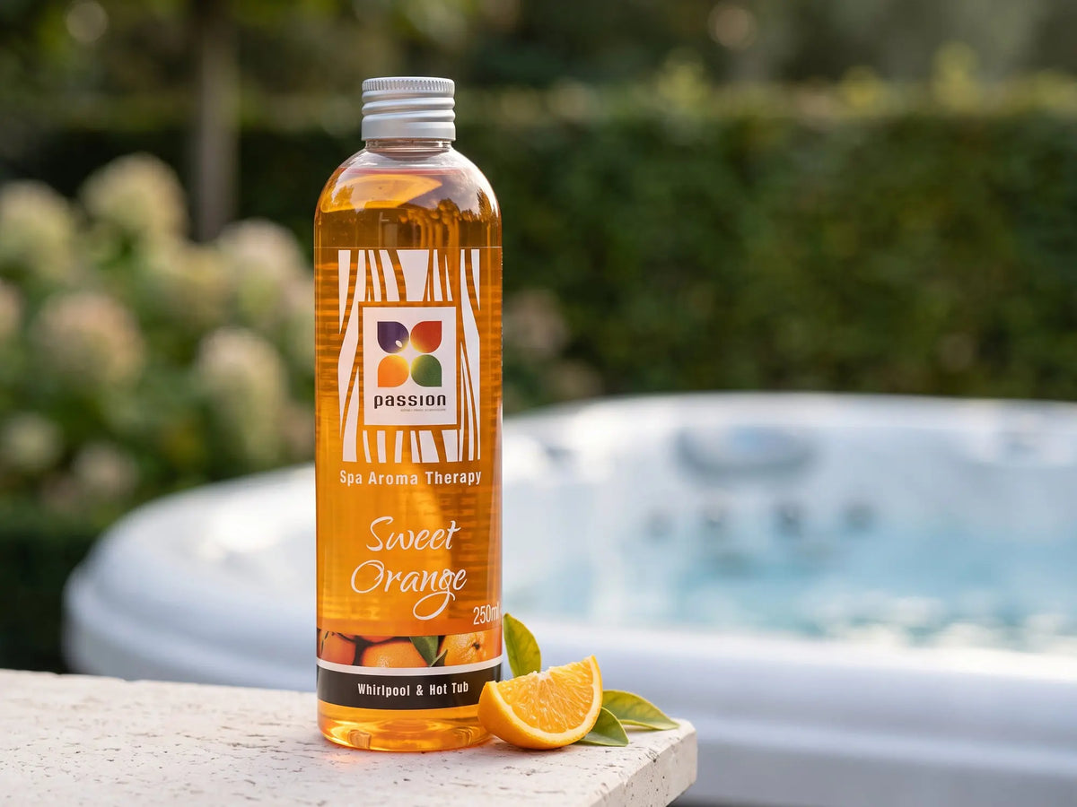Passion Sweet Orange – spa aroma in een gestileerde productafbeelding