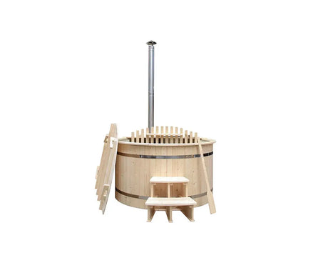 Houten Hottub Ø180 cm met Polypropyleen Binnenzijde van Fonteyn Spas, foto 1 van 2
