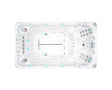 Witte zwemspa met meerdere jets en zitplaatsen, ideale jacuzzi buiten voor sport en ontspanning, swimspa voor zwemmen en.