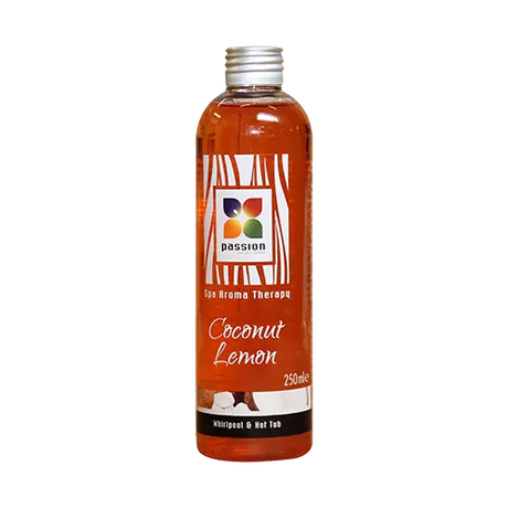 Flesje Coconut Lemon aroma voor jacuzzi, zwemspa en swimspa, geschikt jacuzzi buiten gebruik.