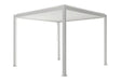 Witte lamellen overkapping Milano 300x300 cm voor jacuzzi buiten en zwemspa bescherming.