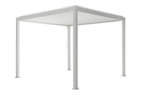 Witte lamellen overkapping Milano 300x300 cm voor jacuzzi buiten en zwemspa bescherming.