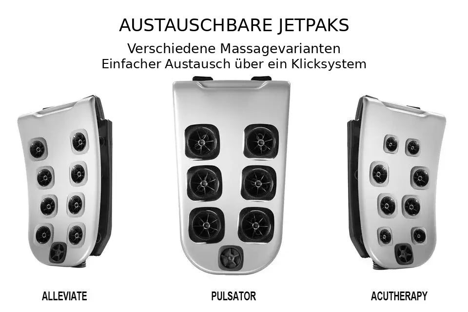 Austauschbare JetPaks mit verschiedenen Massagevarianten