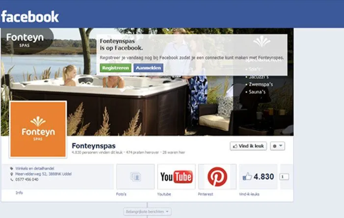 Volg de Fonteyn Spas op Facebook!